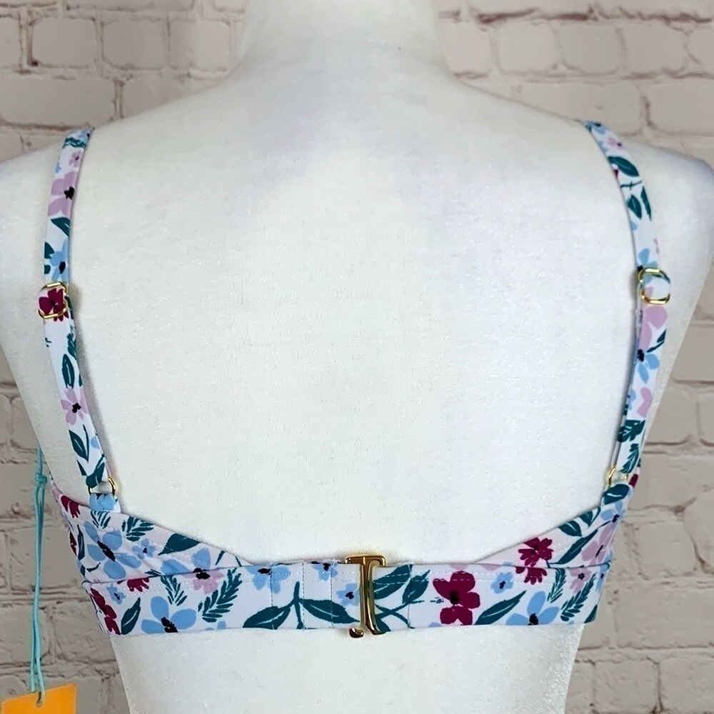 KONA Sol Spaghetti Strap Floral Print Bikini Top Size XS 0-2 NWT - Picture 2 of 10
